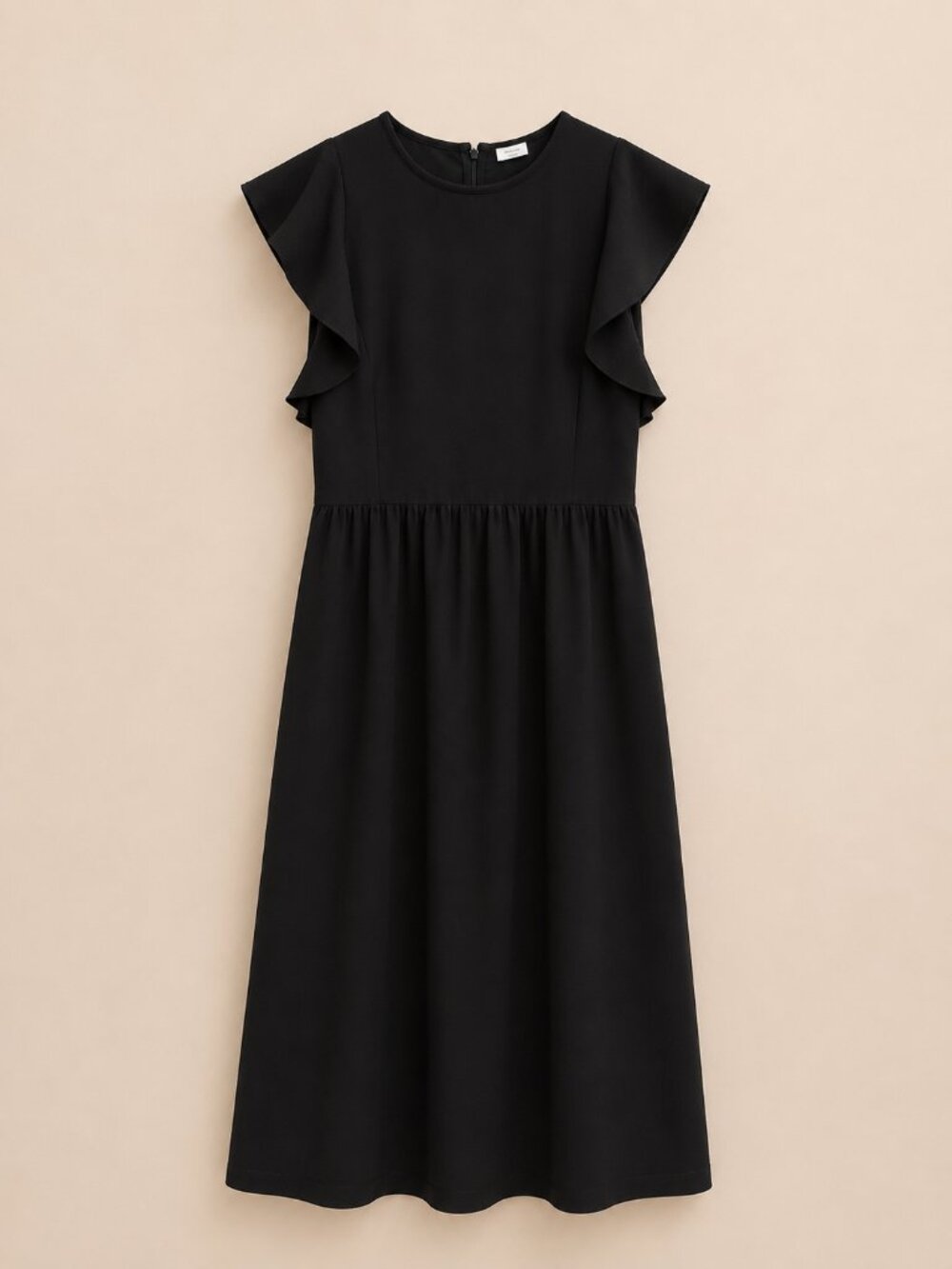 Aritizia Black Flutter Sleeve Midi Dress - Size 8